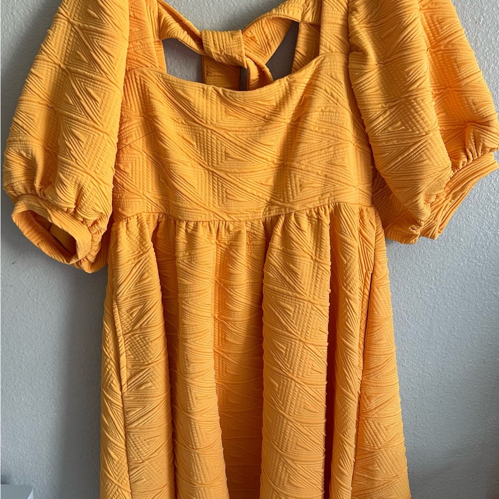 Free People Gold/Orange Midi Dress
